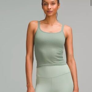 Lululemon Green Ribbed Tank Top